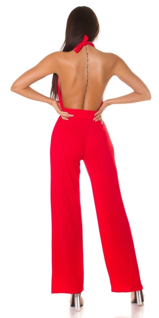 hot feest uitgaans-night jumpsuit om vast te binden rood